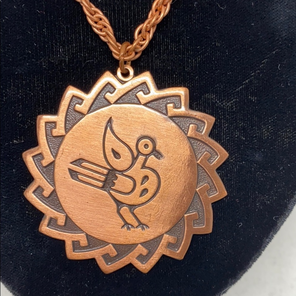 SALE! Solid copper southwestern design pendant - Picture 2 of 6